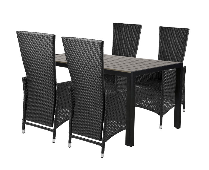 Hagebord Havanna 150 x 90 cm – svart/grå